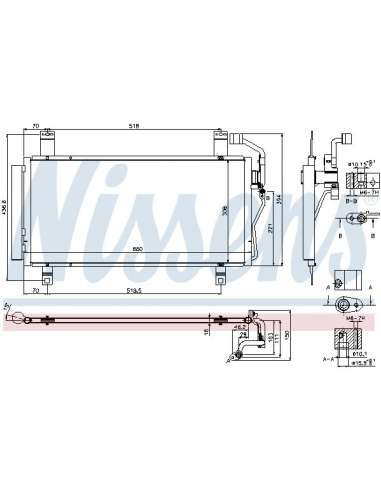 Condensador, aire acondicionado Nissens 940352 - NISSENS CONDENSADOR MAZDA 6