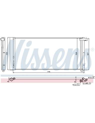 Condensador, aire acondicionado Nissens 940358 - NISSENS CONDENSADOR PORSCHE