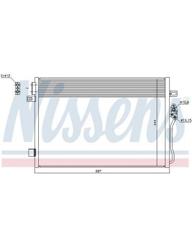 Condensador, aire acondicionado Nissens 940379 - NISSENS CONDENSADOR FIAT FRE