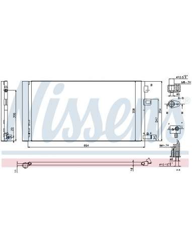 Condensador, aire acondicionado Nissens 940381 - NISSENS CONDENSADOR RENAULT