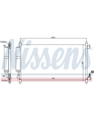 Condensador, aire acondicionado Nissens 940382 - NISSENS CONDENSADOR NISSAN N