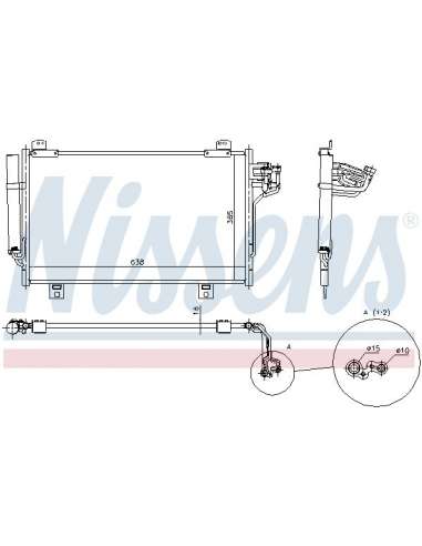 Condensador, aire acondicionado Nissens 940387 - NISSENS CONDENSADOR MAZDA 6