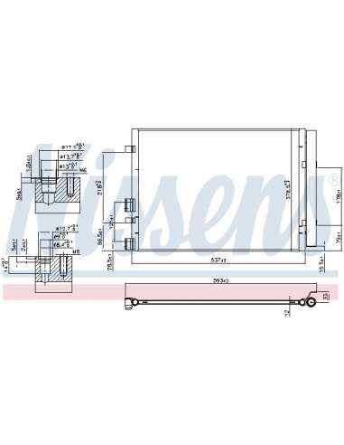 Condensador, aire acondicionado Nissens 940405 - NISSENS CONDENSADOR HYUNDAI