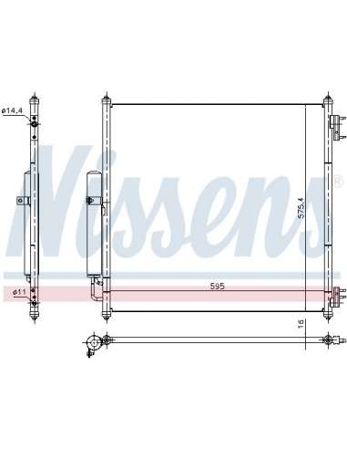 Condensador, aire acondicionado Nissens 940408 - NISSENS CONDENSADOR RANGE RO