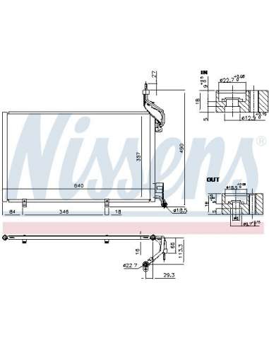 Condensador, aire acondicionado Nissens 940410 - NISSENS CONDENSADOR FORD FIE