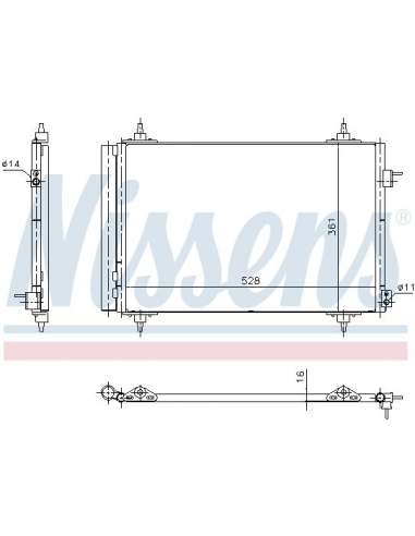 Condensador, aire acondicionado Nissens 940438 - NISSENS PEUGEOT 307 05- 1.