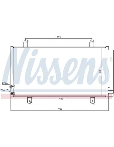 Condensador, aire acondicionado Nissens 940443 - NISSENS CONDENSADOR TOYOTA C