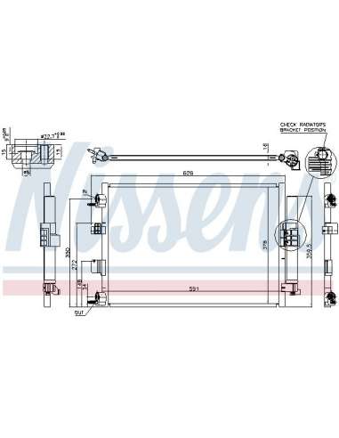 Condensador, aire acondicionado Nissens 940463 - NISSENS CONDENSADOR FORD TRA