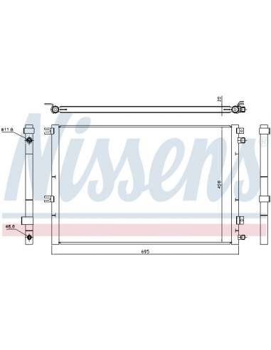 Condensador, aire acondicionado Nissens 940468 - NISSENS CONDENSADOR IVECO DA