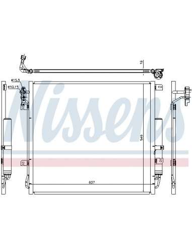 Condensador, aire acondicionado Nissens 940485 - NISSENS CONDENSADOR RANGE RO