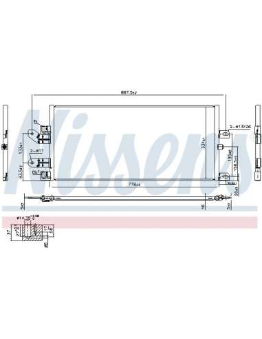 Condensador, aire acondicionado Nissens 940486 - NISSENS CONDENSADOR SCANIA P