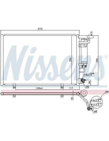 Condensador, aire acondicionado Nissens 940500 - NISSENS CONDENSADOR FORD FIE