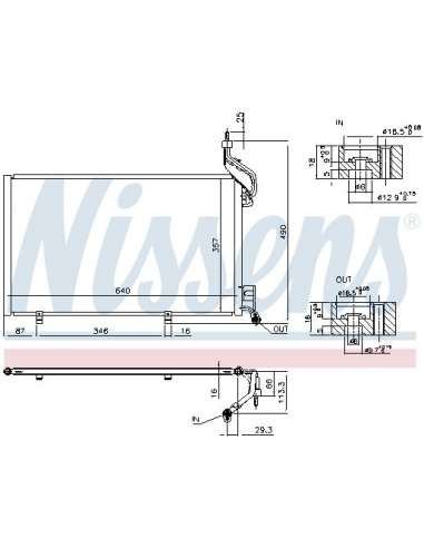 Condensador, aire acondicionado Nissens 940515 - NISSENS CONDENSADOR FORD FIE