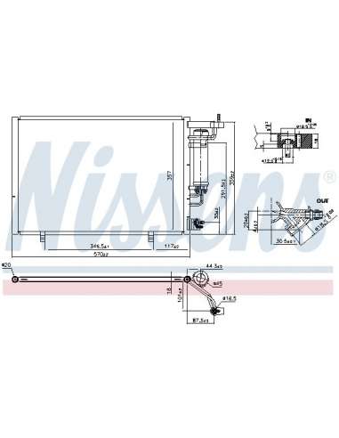 Condensador, aire acondicionado Nissens 940524 - NISSENS CONDENSADOR FORD ECO