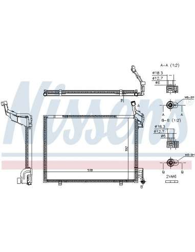 Condensador, aire acondicionado Nissens 940525 - NISSENS CONDENSADOR FORD ECO