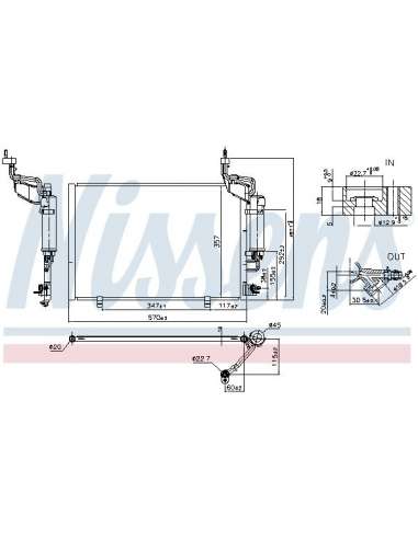 Condensador, aire acondicionado Nissens 940526 - NISSENS CONDENSADOR FORD FIE