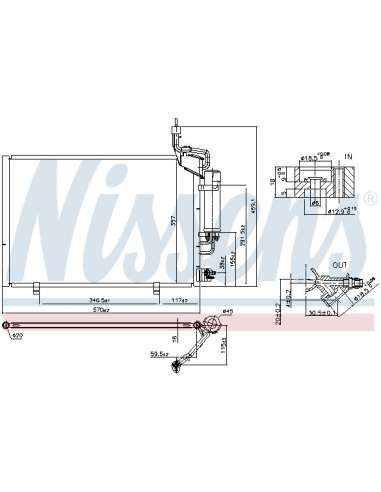 Condensador, aire acondicionado Nissens 940527 - NISSENS CONDENSADOR FORD FIE