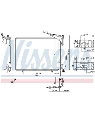 Condensador, aire acondicionado Nissens 940528 - NISSENS CONDENSADOR FORD B-M