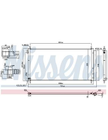 Condensador, aire acondicionado Nissens 940534 - NISSENS CONDENSADOR TOYOTA A