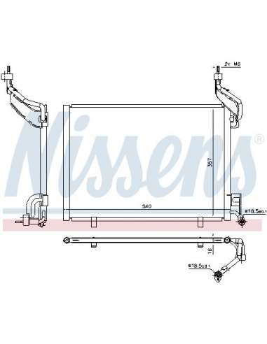 Condensador, aire acondicionado Nissens 940540 - NISSENS CONDENSADOR FORD B-M