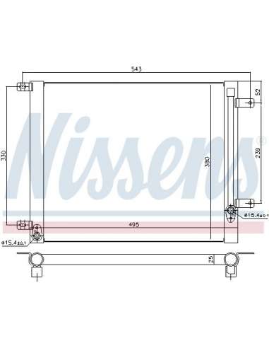 Condensador, aire acondicionado Nissens 940542 - NISSENS LAMBORGHINI AGILE 66