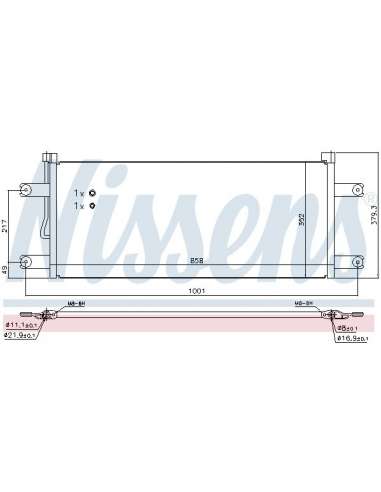 Condensador, aire acondicionado Nissens 940543 - NISSENS CONDENSADOR MERCEDES