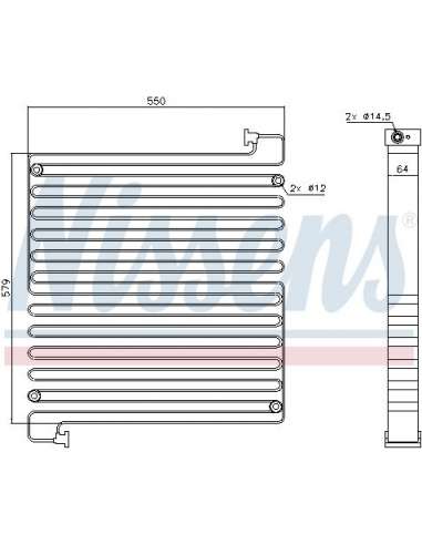 Condensador, aire acondicionado Nissens 940550 - NISSENS VOLVO BM L120D