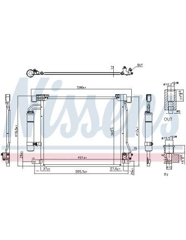 Condensador, aire acondicionado Nissens 940555 - NISSENS CONDENSADOR NISSAN J