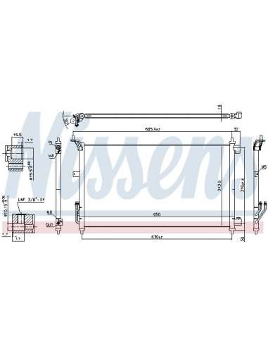 Condensador, aire acondicionado Nissens 940557 - NISSENS NISSAN ALMERA G11