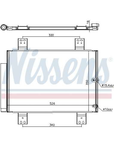 Condensador, aire acondicionado Nissens 940560 - NISSENS CONDENSADOR DAIHATSU