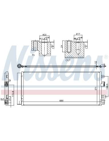 Condensador, aire acondicionado Nissens 940568 - NISSENS CONDENSADOR OPEL COR