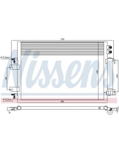 Condensador, aire acondicionado Nissens 940570 - NISSENS CONDENSADOR DODGE CA