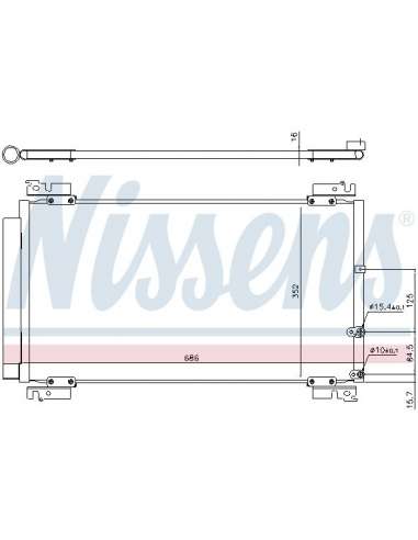 Condensador, aire acondicionado Nissens 940574 - NISSENS CONDENSADOR LEXUS IS