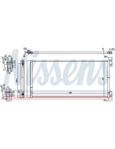 Condensador, aire acondicionado Nissens 940596 - NISSENS CONDENSADOR OPEL VIV