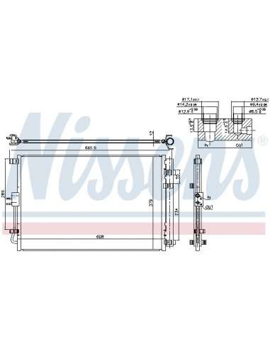 Condensador, aire acondicionado Nissens 940599 - KIA SOUL 13-