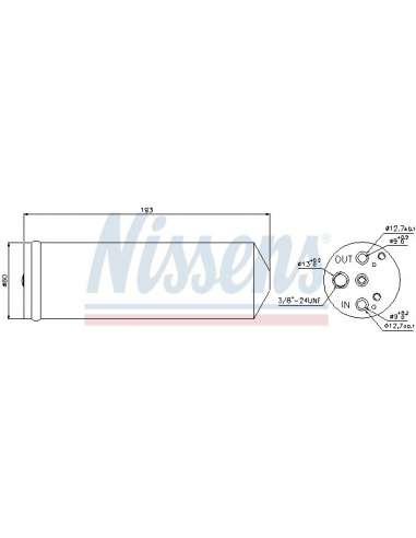 Filtro deshidratante, aire acondicionado Nissens 95082 - NISSENS RECEIVER DRYER MITSUB