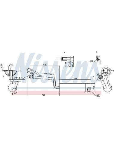 Filtro deshidratante, aire acondicionado Nissens 95495 - NISSENS NISSAN QASHQAI (07-)