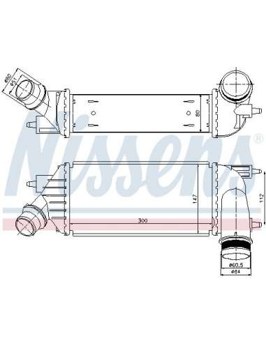Radiador de aire de admisión Nissens 96467 - NISSENS INTERCOOLER TOYOTA PR