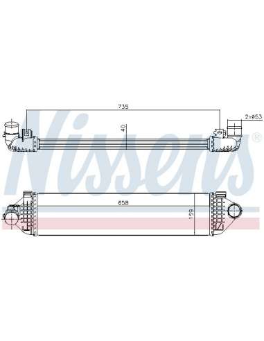 Radiador de aire de admisión Nissens 96473 - NISSENS INTERCOOLER VOLVO V70