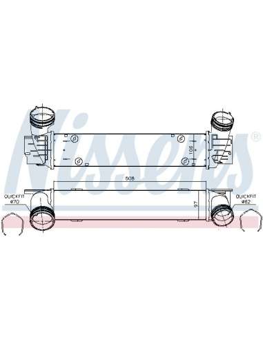 Radiador de aire de admisión Nissens 96480 - NISSENS INTERCOOLER ALPINA D3