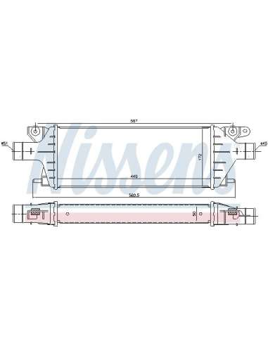 Radiador de aire de admisión Nissens 96484 - NISSENS INTERCOOLER FIAT SEDI