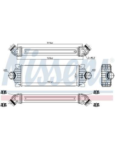 Radiador de aire de admisión Nissens 96486 - NISSENS INTERCOOLER FORD TRAN