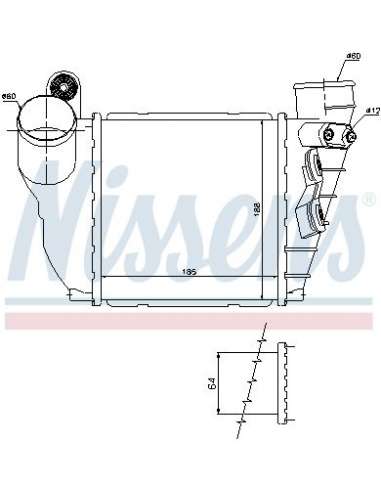 Radiador de aire de admisión Nissens 96488 - NISSENS INTERCOOLER SKODA OCT