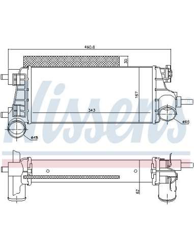 Radiador de aire de admisión Nissens 96490 - NISSENS INTERCOOLER FORD TRAN