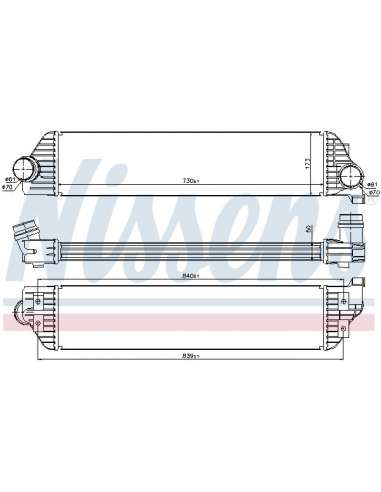 Radiador de aire de admisión Nissens 96501 - NISSENS INTERCOOLER OPEL MOVA