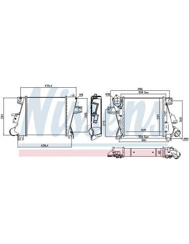 Radiador de aire de admisión Nissens 96527 - NISSENS INTERCOOLER NISSAN X-