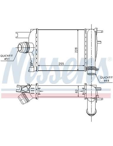 Radiador de aire de admisión Nissens 96529 - NISSENS INTERCOOLER RENAULT C