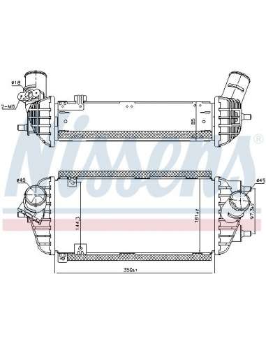 Radiador de aire de admisión Nissens 96538 - NISSENS INTERCOOLER HYUNDAI i