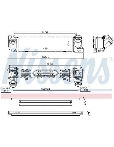 Radiador de aire de admisión Nissens 96552 - NISSENS INTERCOOLER BMW 4 F32