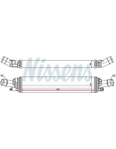 Radiador de aire de admisión Nissens 96567 - NISSENS INTERCOOLER AUDI Q5 /